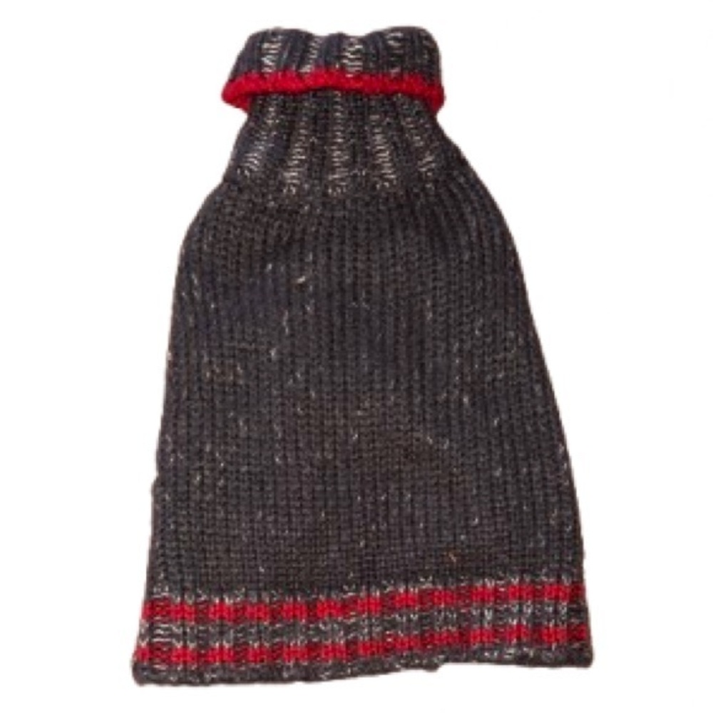 Top Paw charcoal gray and Red Knit Pet Sweater size S